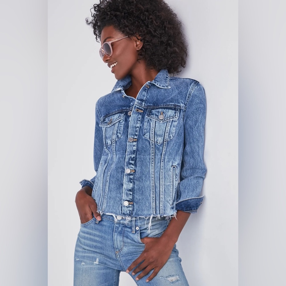 Lucky Brand Tomboy Trucker Blue Denim Jean Jacket Size Small